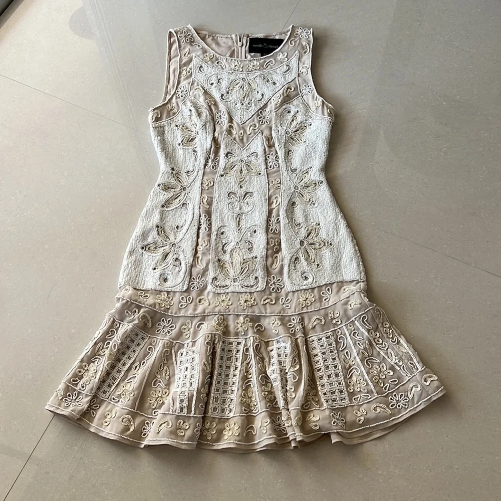 Needle&Tread Dress Size 2 Embellished Chiffon - Picture 6 of 17